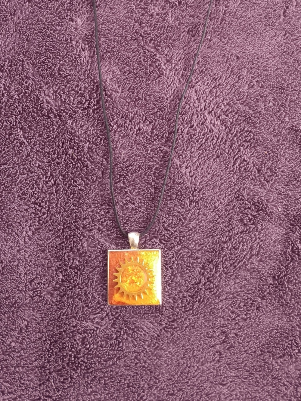 sunflower resin necklace